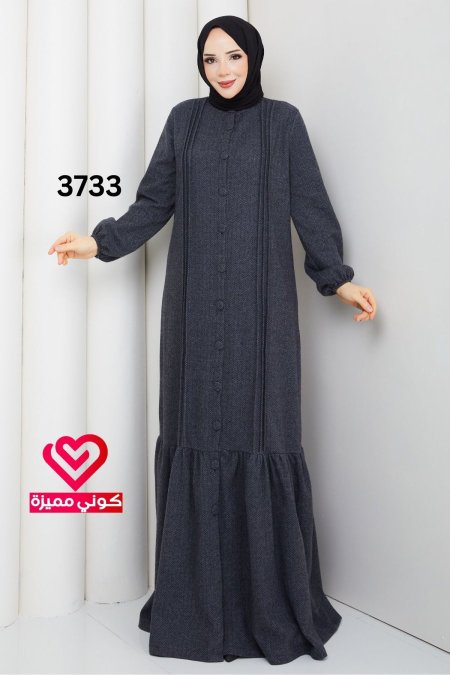 فستان شتوي 3733 رمادي