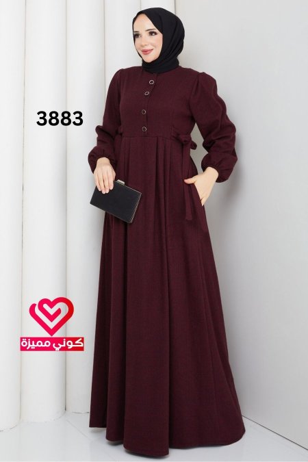 فستان ربيعي 3883 خمري