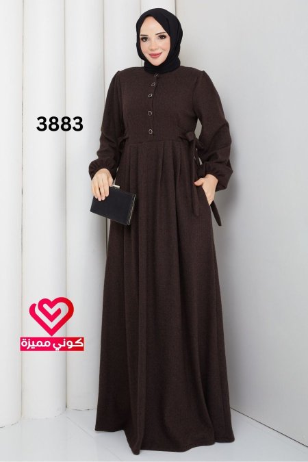 فستان ربيعي 3883 بني
