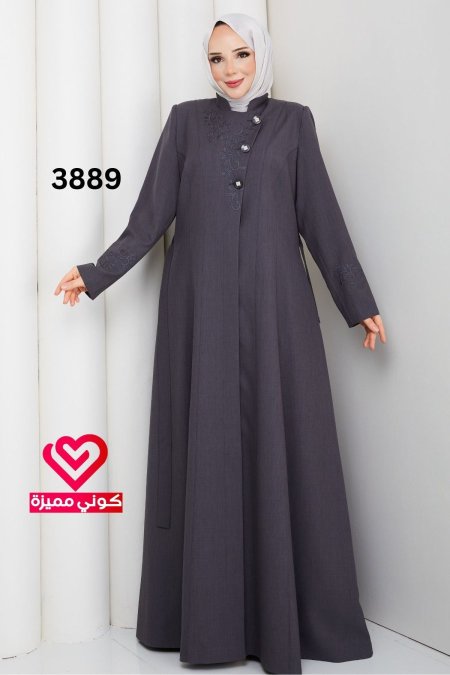 جلباب ربيعي 3889 رمادي
