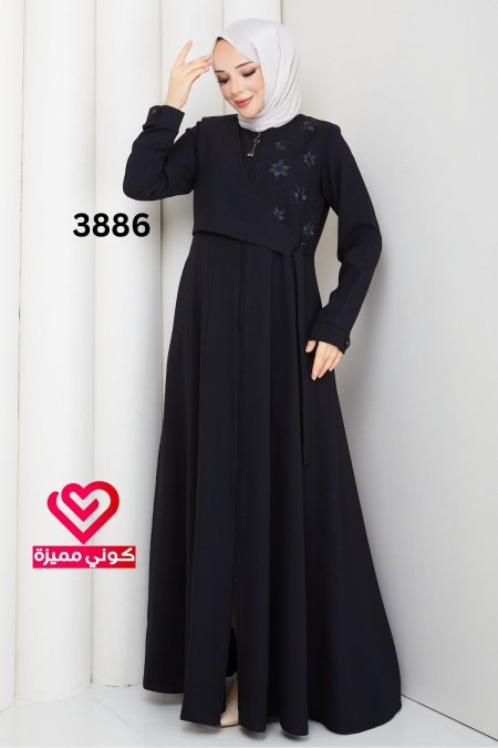 جلباب صيفي 3886 اسود