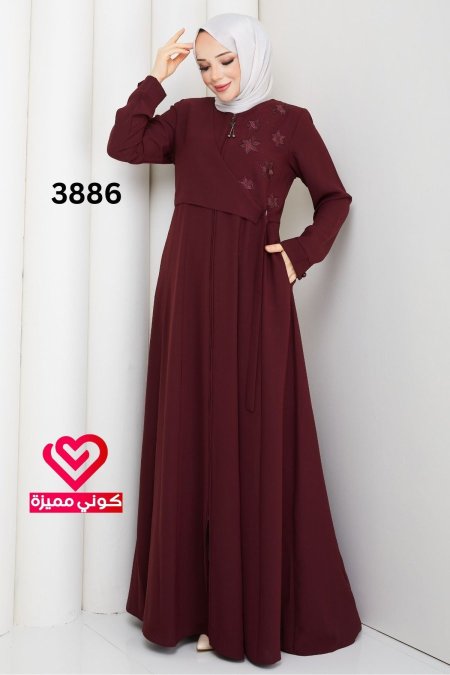 جلباب صيفي 3886 خمري