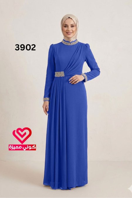 فستان رسمي 3902 نيلي