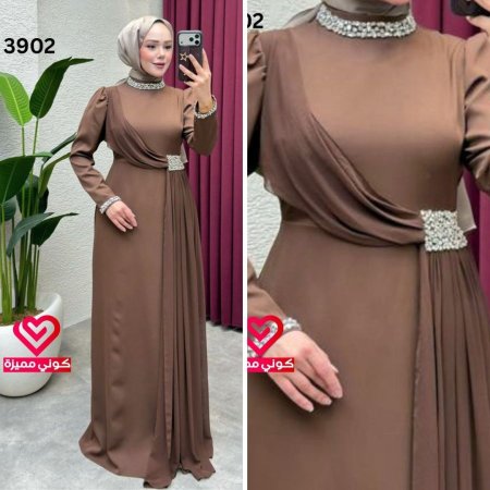 فستان رسمي 3902 بني