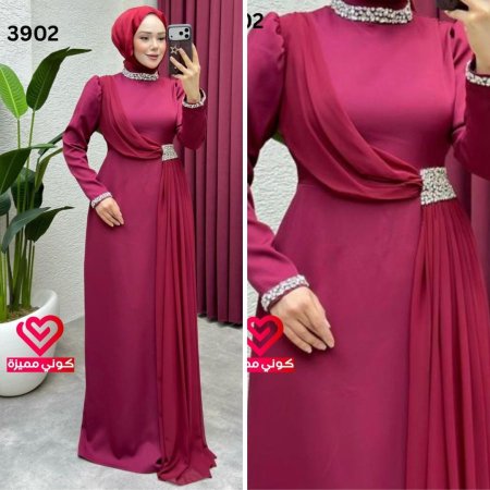 فستان رسمي 3902 خمري