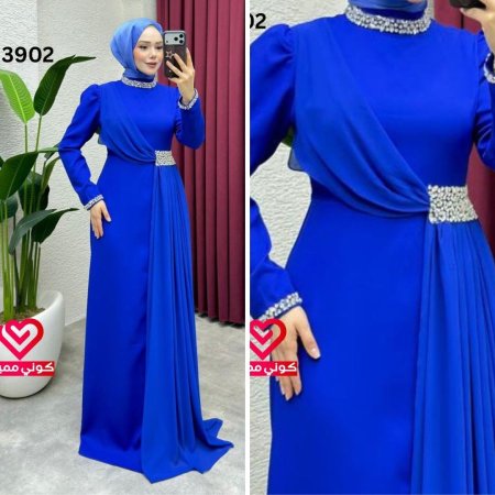 فستان رسمي 3902 نيلي