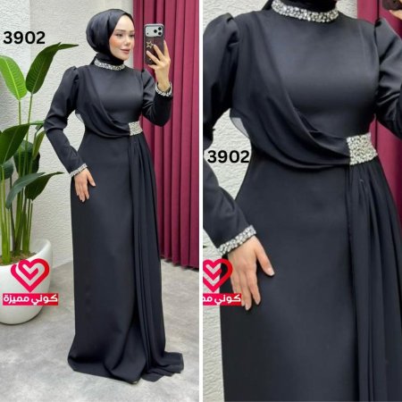 فستان رسمي 3902 اسود