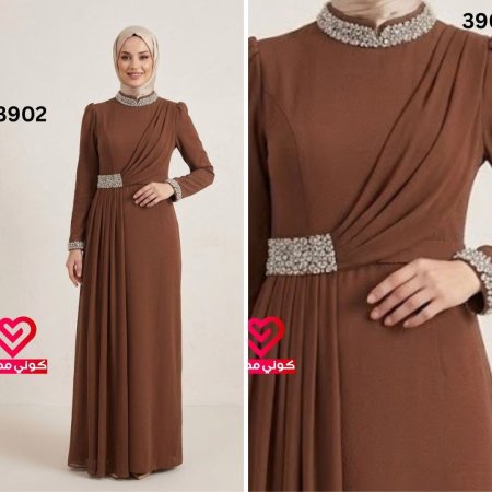 فستان رسمي 3902 بني