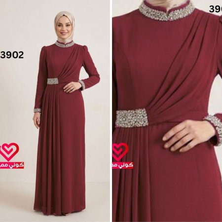 فستان رسمي 3902 خمري