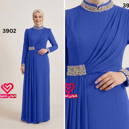 فستان رسمي 3902 نيلي