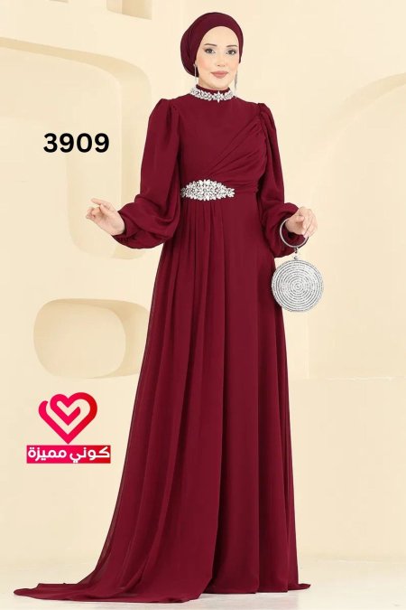 فستان سهرة 3909 خمري