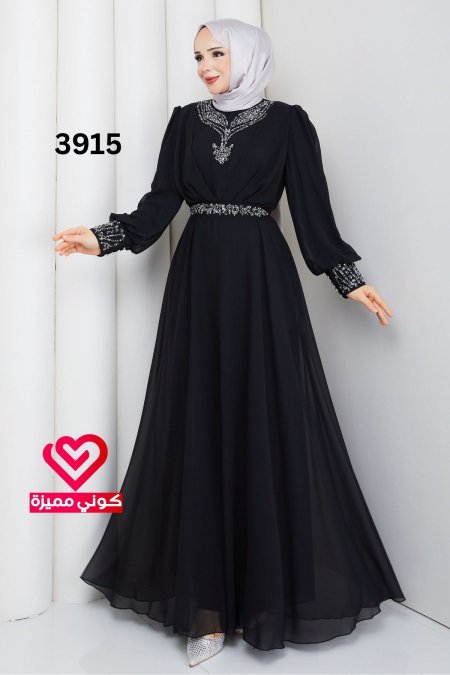 فستان شيفون 3915 اسود