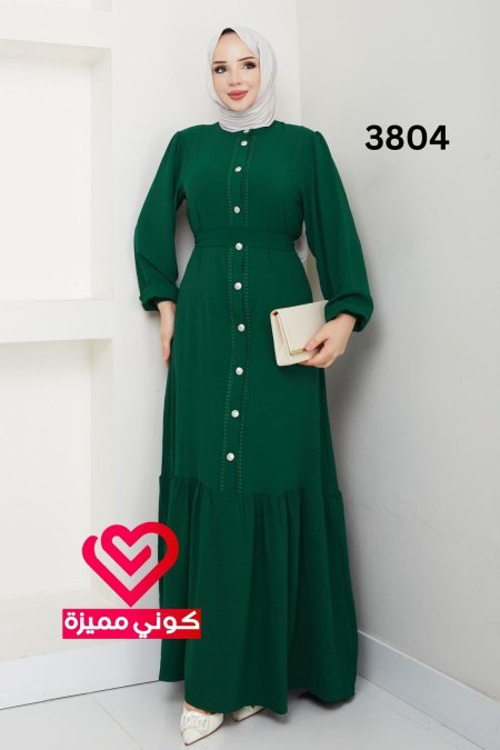 فستان 3804 زيتي