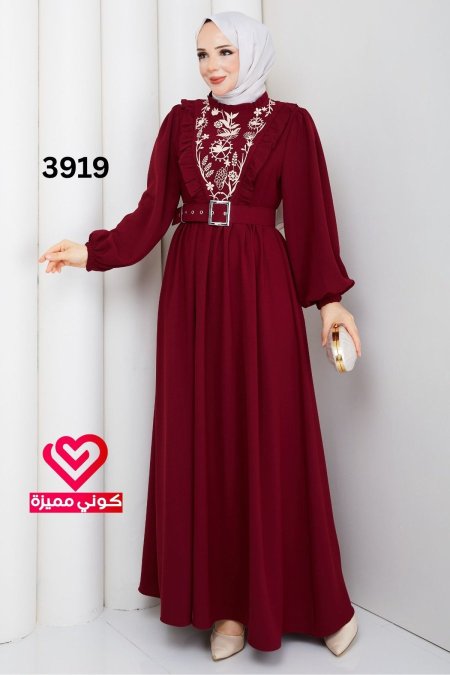 فستان صيفي 3919 خمري