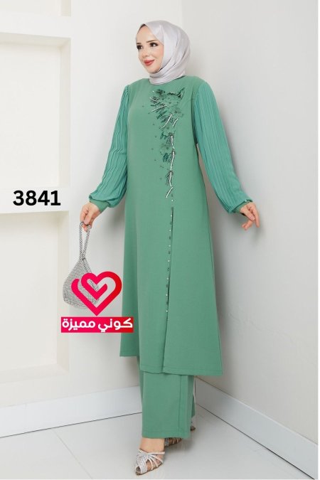 طقم بنطلون 3841 فستقي