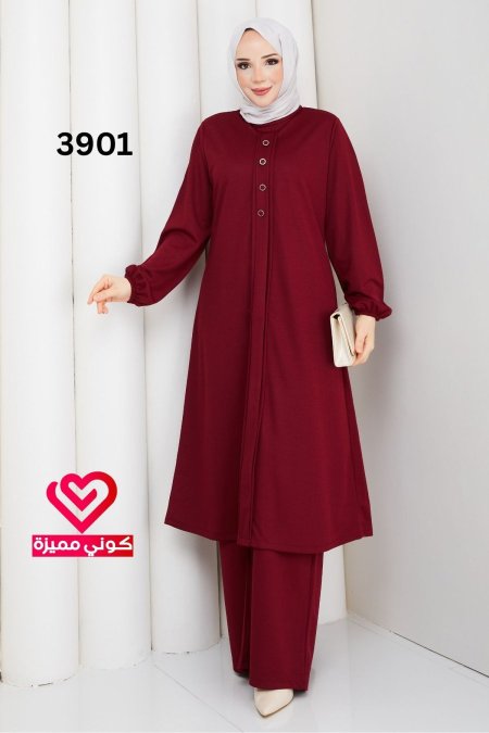 طقم صيفي 3901 خمري