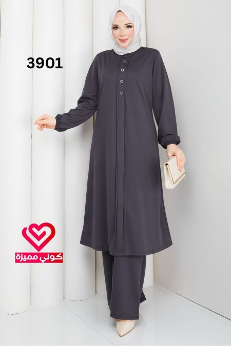 طقم صيفي 3901 رمادي