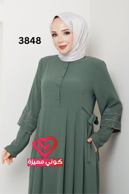 فستان صيفي 3848 فستقي