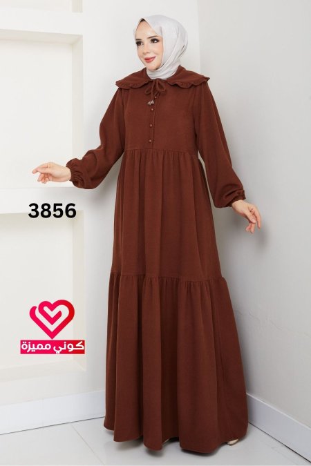 فستان شتوي 3856 بني