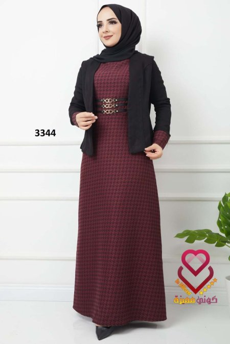 فستان 3344 خمري