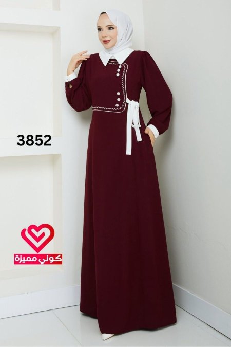 فستان صيفي بارد - خمري (3852)