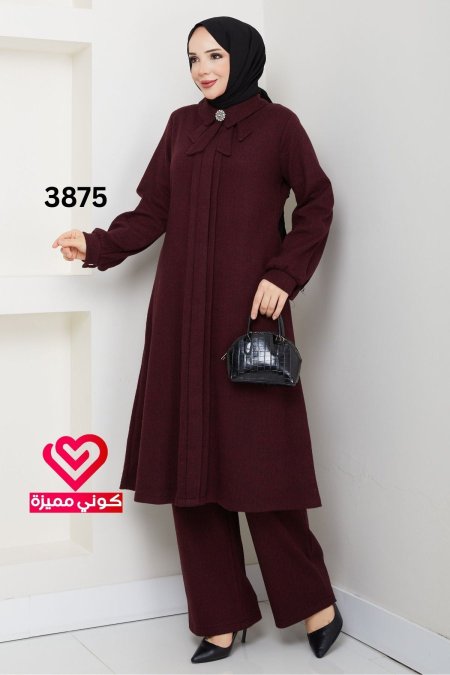 طقم خريفي 3875 خمري