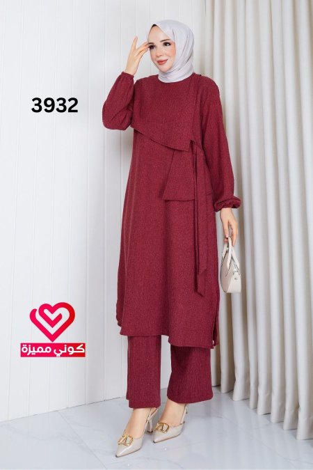 طقم خريفي 3932 خمري