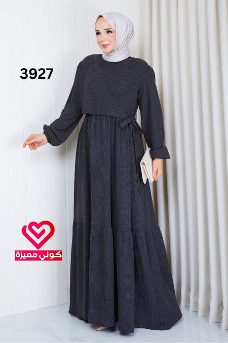 فستان خريفي 3927 اسود