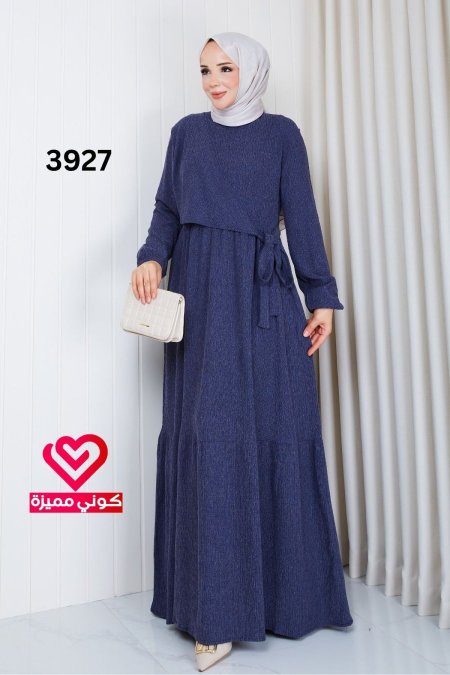 فستان خريفي 3927 كحلي