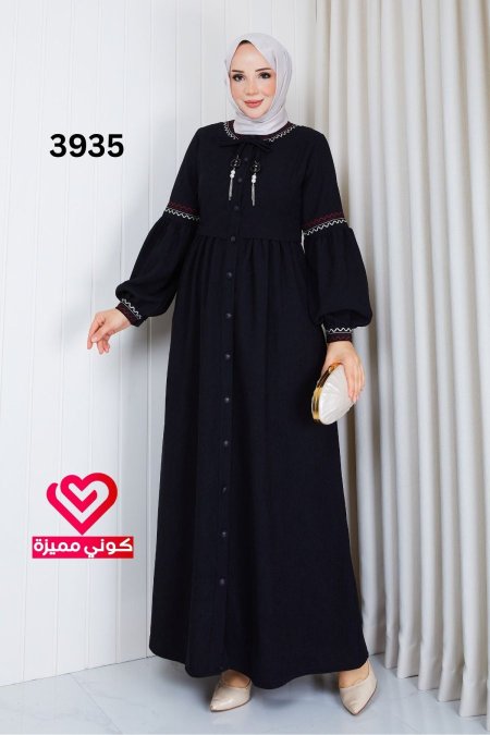 فستان خريفي 3935 اسود