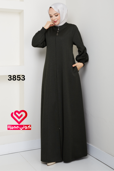 جلباب كلوش 3853 زيتي