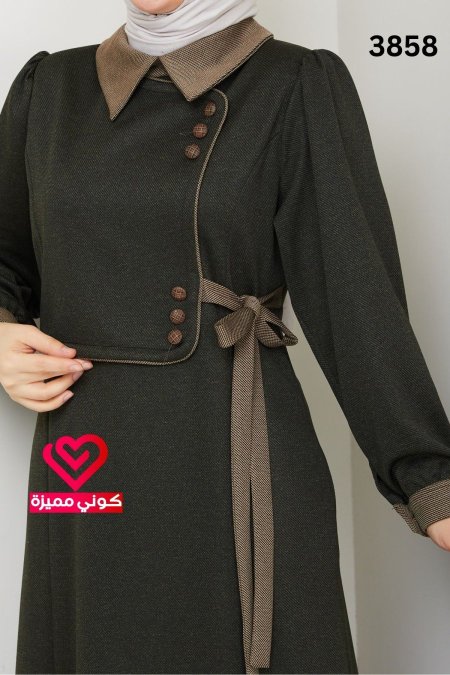 فستان 3858 زيتي