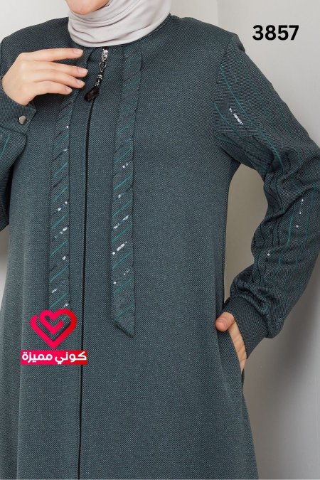 جلباب خريفي شتوي 3857 فستقي