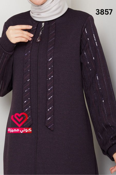 جلباب خريفي شتوي 3857 ليلكي