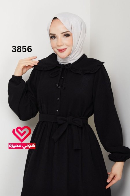 فستان خريفي شتوي 3856 اسود