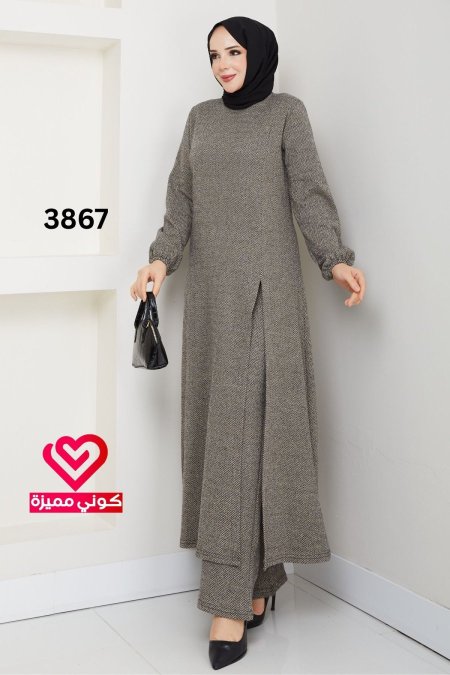 طقم خريفي شتوي 3867 بيج
