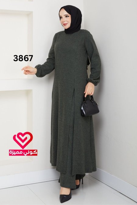 طقم خريفي شتوي 3867 زيتي