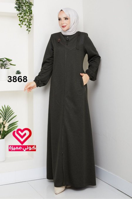 جلباب خريفي شتوي 3868 زيتي