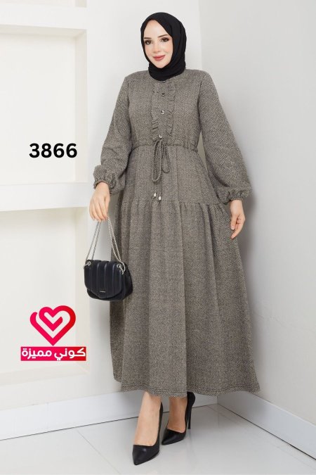 فستان عملي 3866 بيج