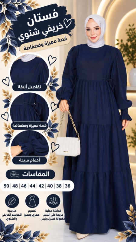 فستان عملي 3937 كحلي