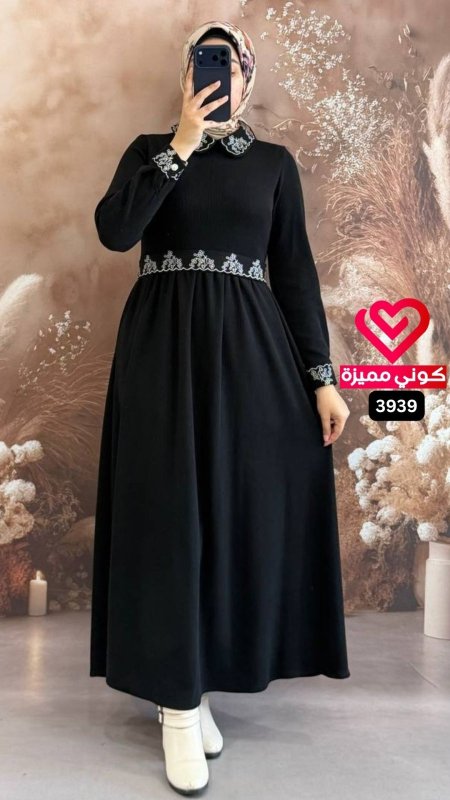 فستان خريفي 3939 اسود