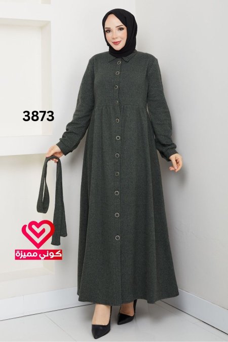 جلباب مصوف 3873 زيتي
