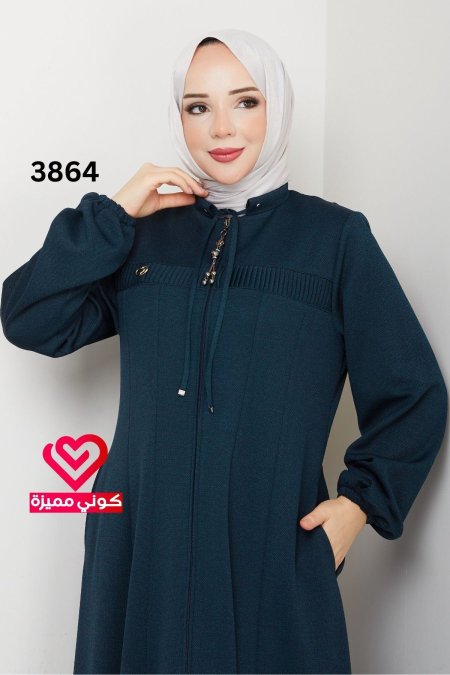 جلباب شتوي كلوش 3864 بترولي