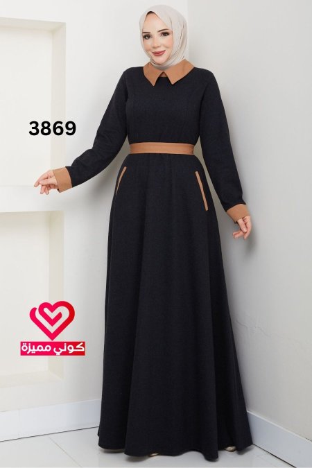 فستان شتوي 3869 اسود