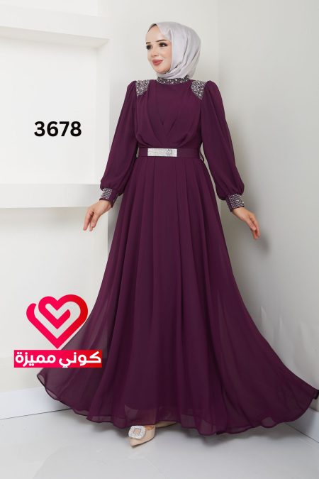 فستان كلوش 3678 ليلكي
