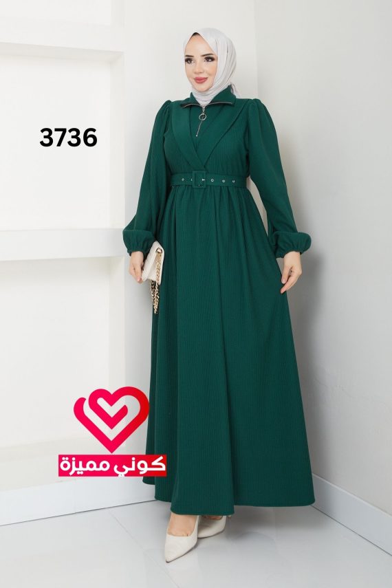 فستان 3736 زيتي