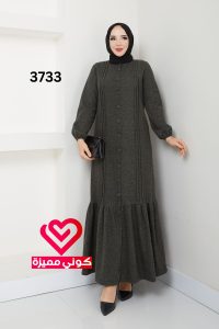 فستان 3733 زيتي