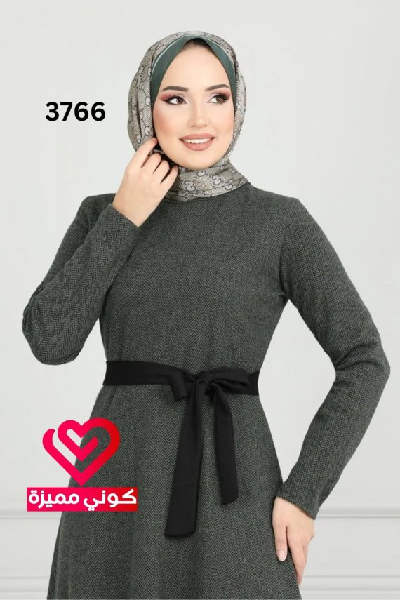 فستان 3766 زيتي